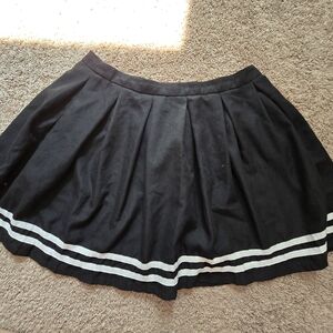 Hot Topic Black Mini Skirt with White Accents